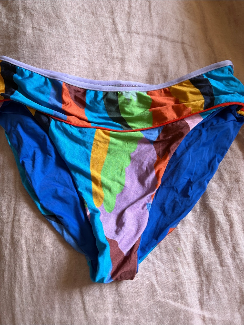 Colorful Abstract Stripe Bikini Bottoms